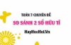 Cách so sánh hai số hữu tỉ và bài tập vận dụng - Toán 7 chuyên đề